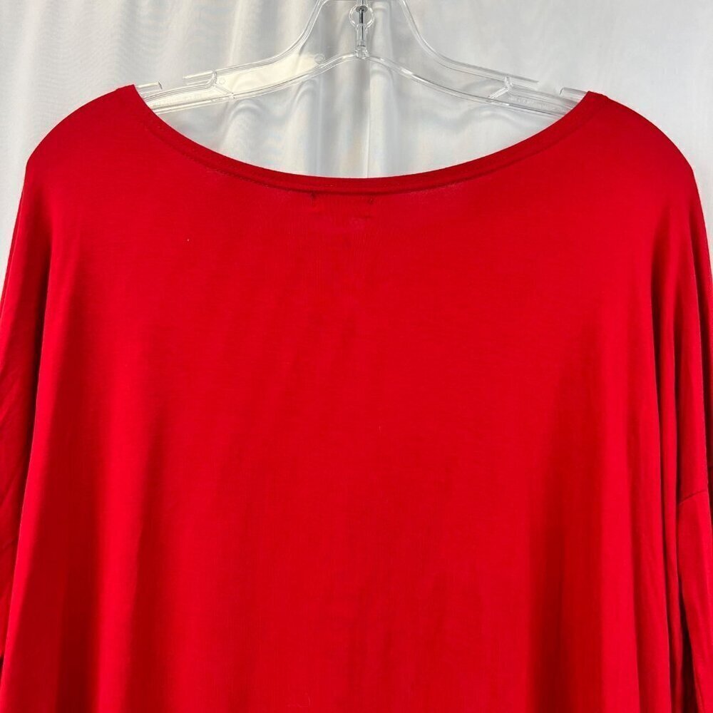 Piko 1988 Women’s Round Neck Long Sleeve Red Oversized Mini Shift Dress Small - Picture 5 of 8